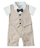 Baby Boy Formal Party Wedding Tuxedo Waistcoat Outfit Suit