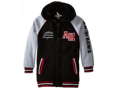 Big Boys' Varsity Fleece Hooded Jacket with Sherpa Lining