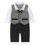 Baby Boy Waistcoat Bow Tie Suit 0-24M
