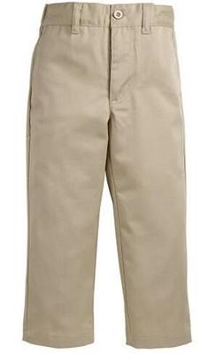 Boys Flat Front Adjustable Waist Twill Chino Long Uniform Dress Pants